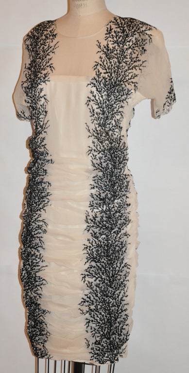 Vestido Alma de gasa blanca con estarcido 