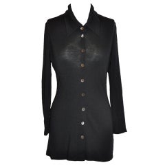 Retro Ann Demeulemeester black  body-hugging blouse