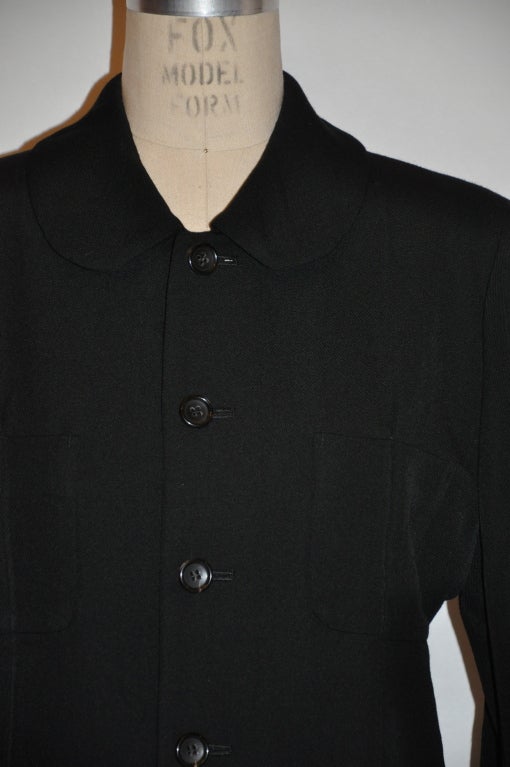 Comme des garcons deconstructive black wool jacket In Good Condition For Sale In New York, NY