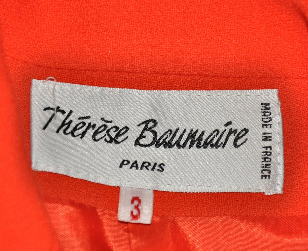 Therese Baumaire 2-piece neon orange shealth with coat 1