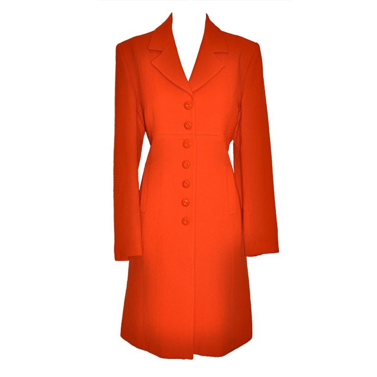 Therese Baumaire 2-piece neon orange shealth with coat at 1stDibs