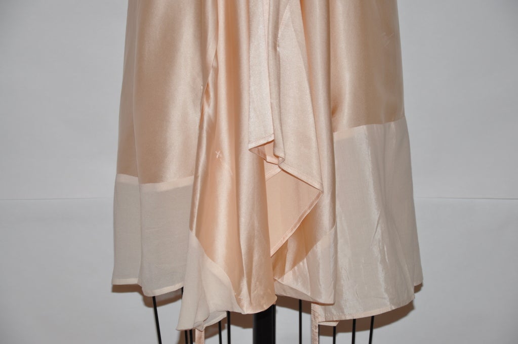 Ann Demeulemeester asymmetrical Rose silk/chiffon slip dress 3