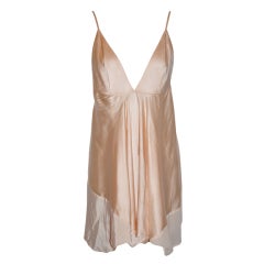 Retro Ann Demeulemeester asymmetrical Rose silk/chiffon slip dress