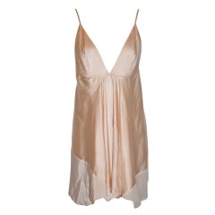 Used Ann Demeulemeester asymmetrical Rose silk/chiffon slip dress