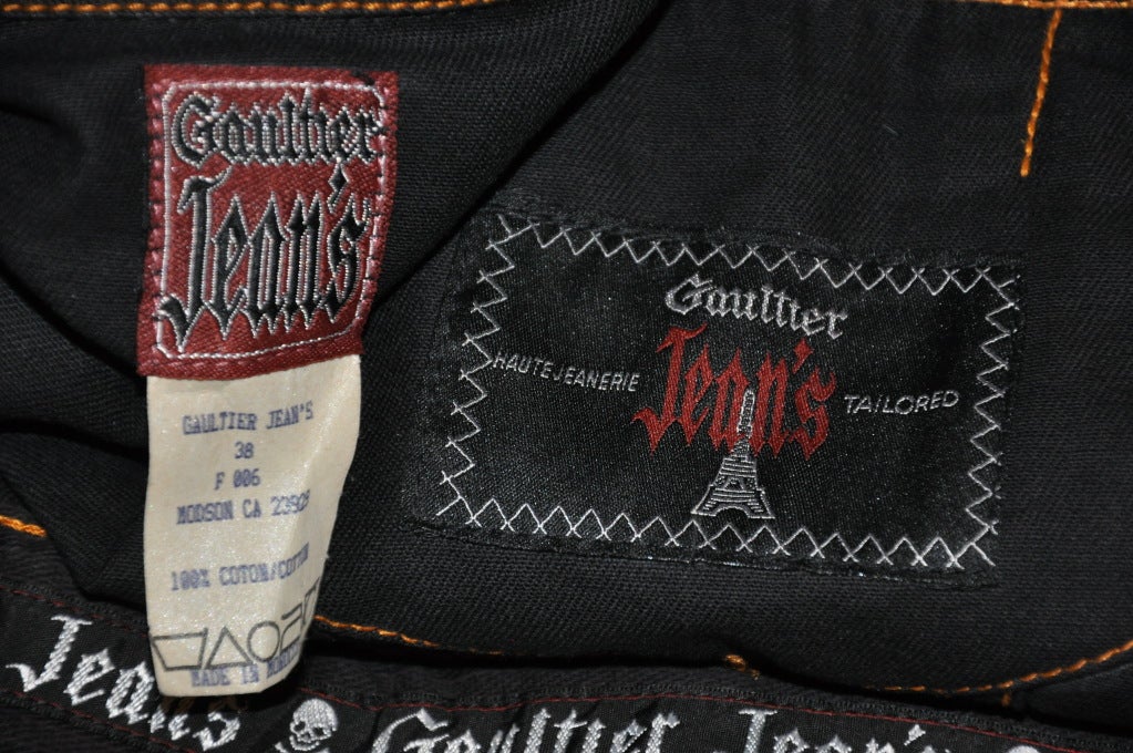 Women's Jean Paul Gaultier Iconic Black Denim Jacket For Sale