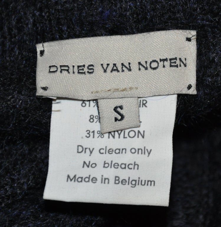 Dries Van Noten - Pull à col roulé en tricot noir. Bon état - En vente à New York, NY