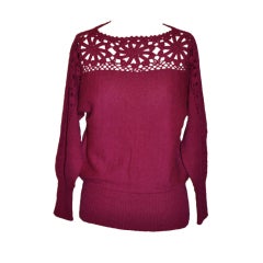 Mon Repus Alpaca Fuchsia boatneck pullover