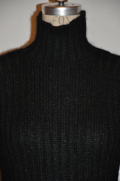 Dolce & Gabbana Schwarzer Rollkragenpullover aus Wollmischung Damen im Angebot