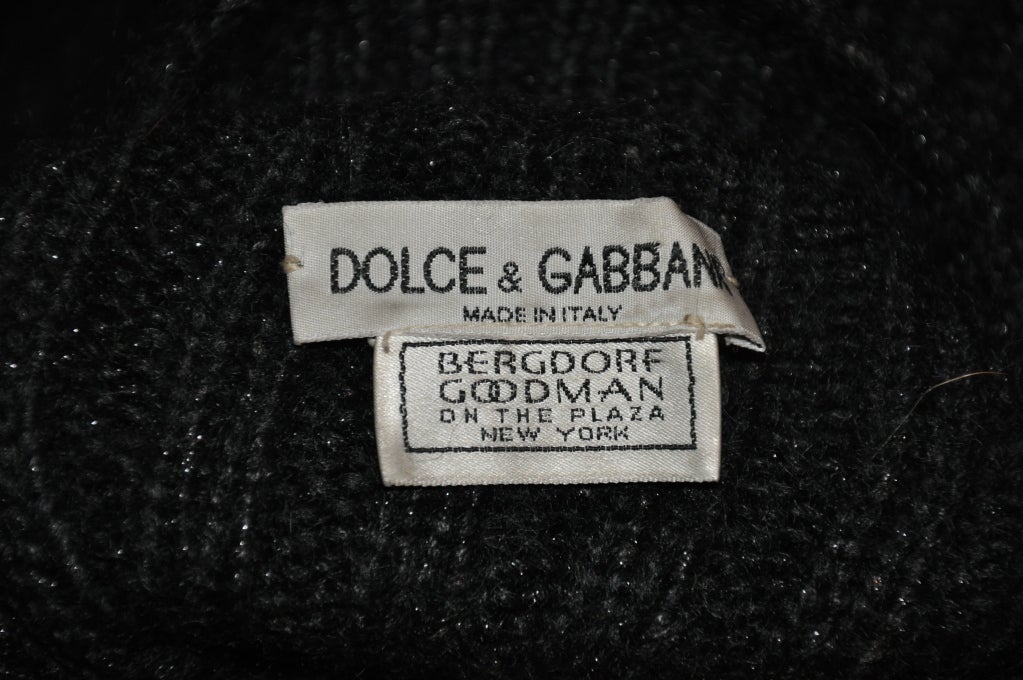 Dolce & Gabbana Schwarzer Rollkragenpullover aus Wollmischung im Angebot 1