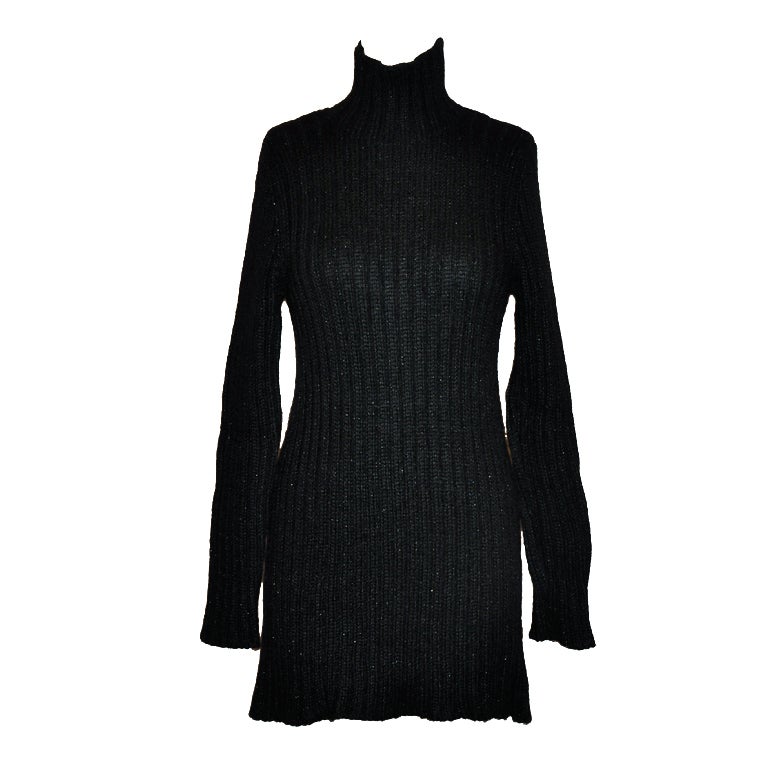 Dolce & Gabbana black wool blend turtleneck For Sale