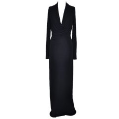 Donna Karan Dark Plum Jersey Form-Fitting Maxi Dress 12