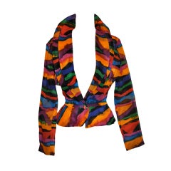Missoni Multi-Colored Abstract Print Silk Organza Blouse 1