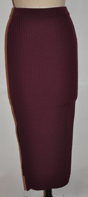 Dolce and Gabbana burgundy knit skirt For Sale at 1stDibs