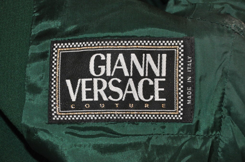 Black Gianni Versace Couture Green & Fuchsia ensemble For Sale