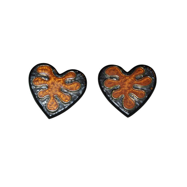 Yves Saint Laurent "leaf" clip earrings For Sale