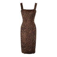 Vintage Dolce & Gabbana leopard print body-hugging dress