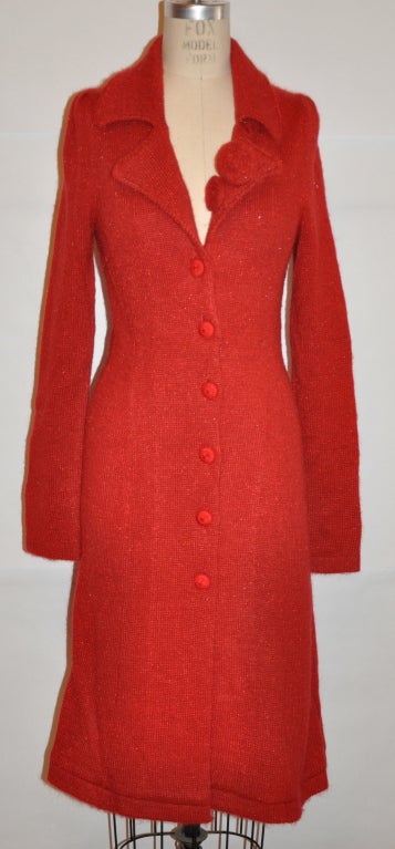Betsey Johnson Red knit coat/dress