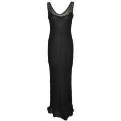 Donna Karan black crochet body-hugging dress