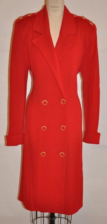 St. John by Marie Gray Engine-Red knit dress