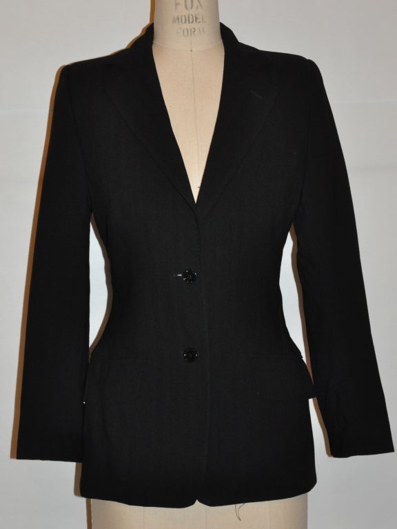 Dolce and Gabbana black and black stripe wool jacket For Sale at 1stDibs
