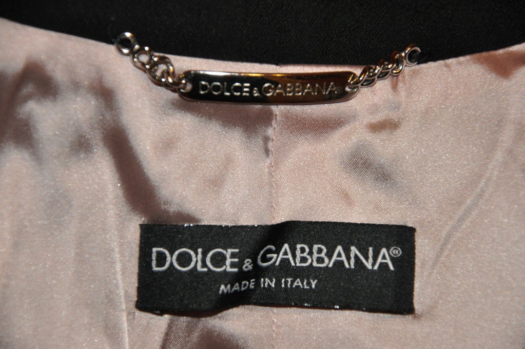 Women's Dolce & Gabbana black and black stripe wool jacket For Sale