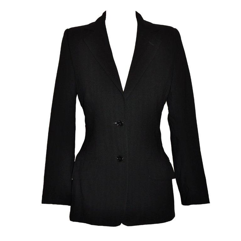 Dolce and Gabbana black and black stripe wool jacket For Sale at 1stDibs