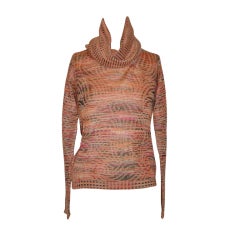 Retro Missoni multi-colored in peach hues turtleneck