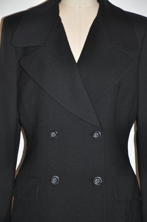 Women's Dolce & gabbana navy crepe double-breasted suit For Sale
