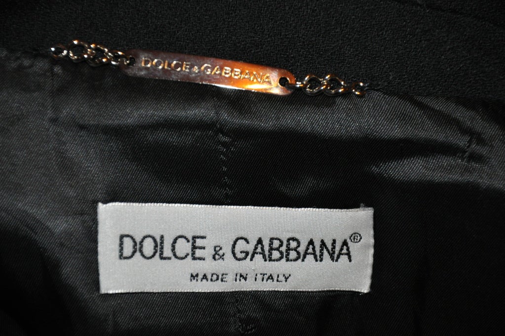 Dolce & Gabbana - Costume à double boutonnage en crêpe bleu marine en vente 1
