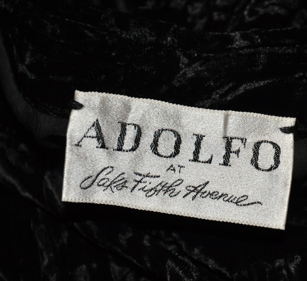 Women's Adolfo black crush-velvet circular skirt For Sale