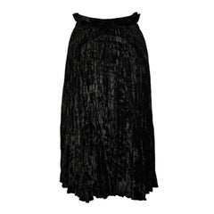 Adolfo black crush-velvet circular skirt