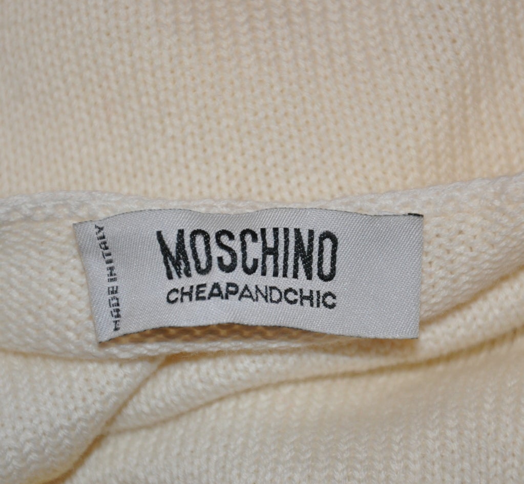 Women's Moschino white with hand-crochet embroidery top For Sale