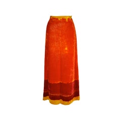 Vintage Vivienne Tam "Tie-dye" velveteen maxi skirt
