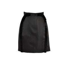 Valentino "Boutique" black silk with velvet accent skirt