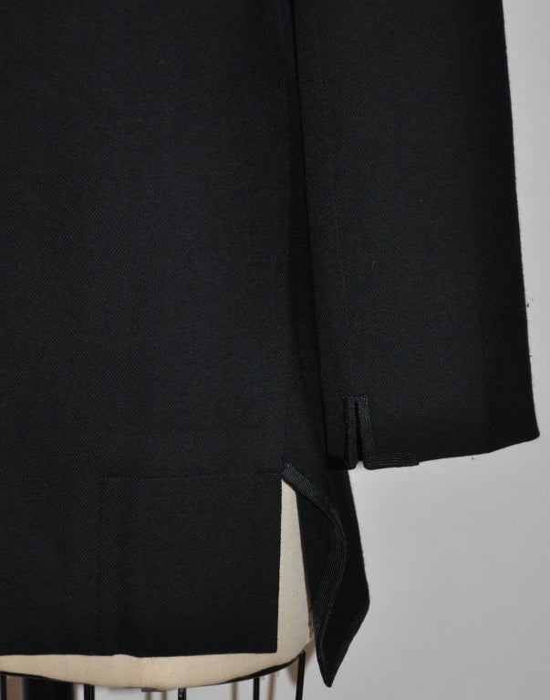Black Yohji Yamamoto deconstructed dark navy jacket For Sale