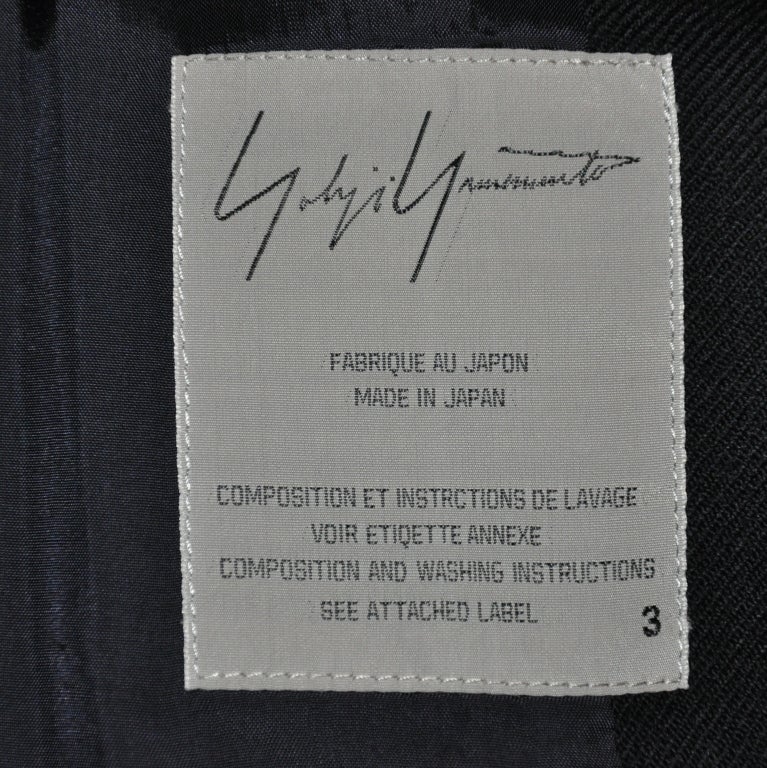 Yohji Yamamoto deconstructed dark navy jacket For Sale at 1stDibs