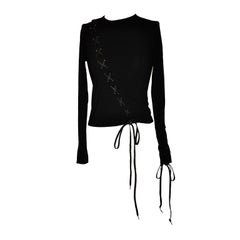Gianfranco Ferre black lace-up tee