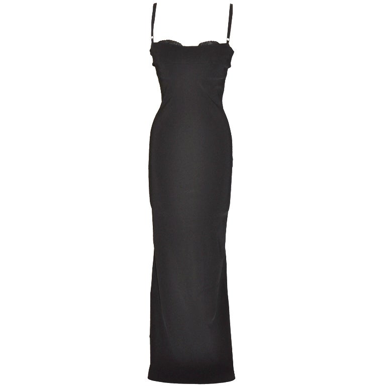 Dolce and Gabbana black body-hugging spandex-blend cocktail dress at  1stDibs | black body hugging dress