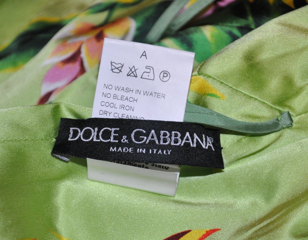 Dolce and Gabbana green floral form-fitting dress at 1stDibs | vintage ...