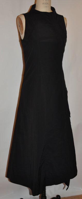 Women's Black Asymmetric-style fully-lined dress For Sale