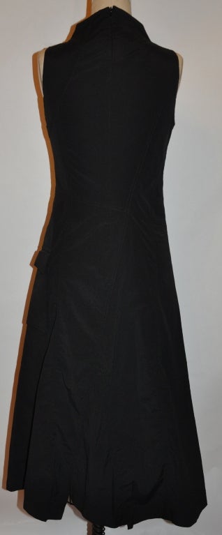 Black Asymmetric-style fully-lined dress For Sale 4