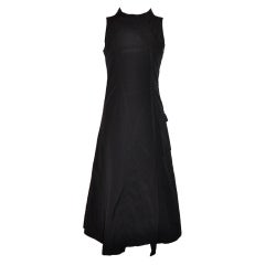 Vintage Black Asymmetric-style fully-lined dress