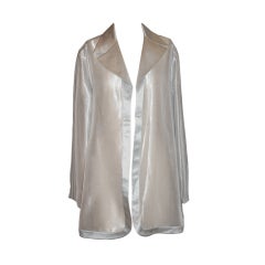 Giacca di seta grigio acciaio Alma Couture