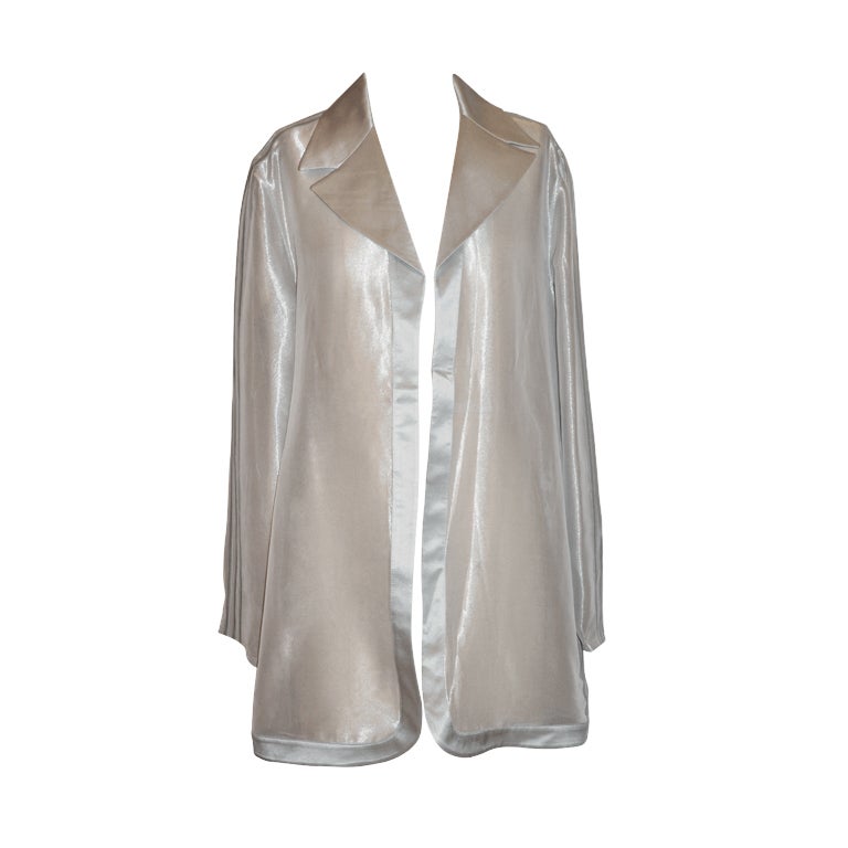 Alma couture steel-gray silk jacket For Sale