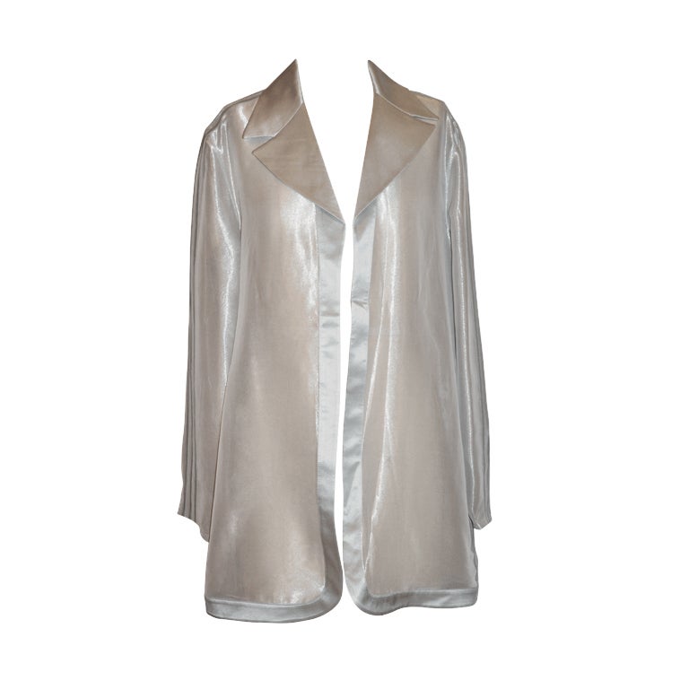 Veste en soie gris acier Alma Couture