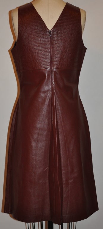 Brown Gianni Versace burgundy lambskin leather shealth For Sale