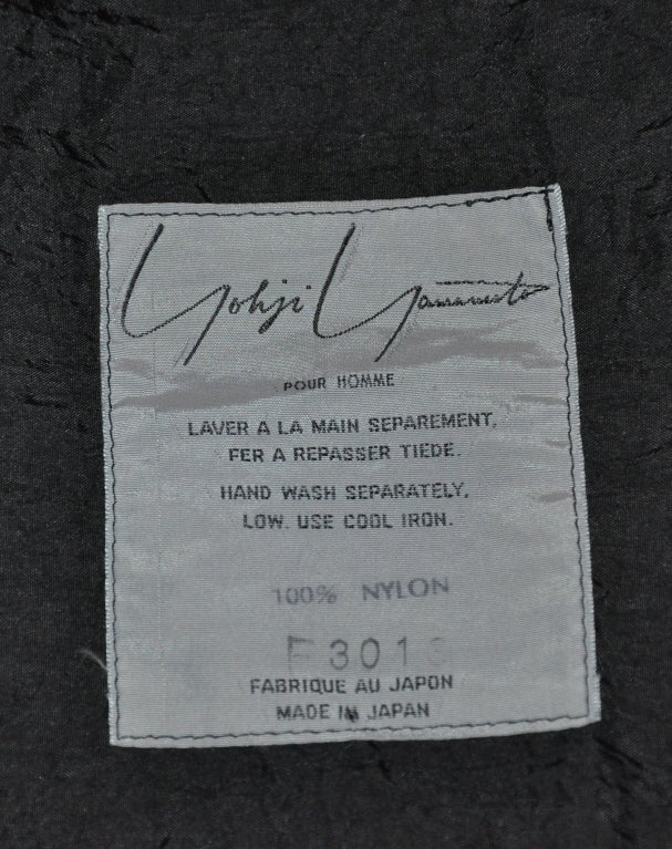 Yohji Yamamoto pour homme black asymmetric coat 2