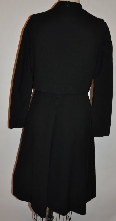 Women's Black two-piece dress ensemble with cropped vest