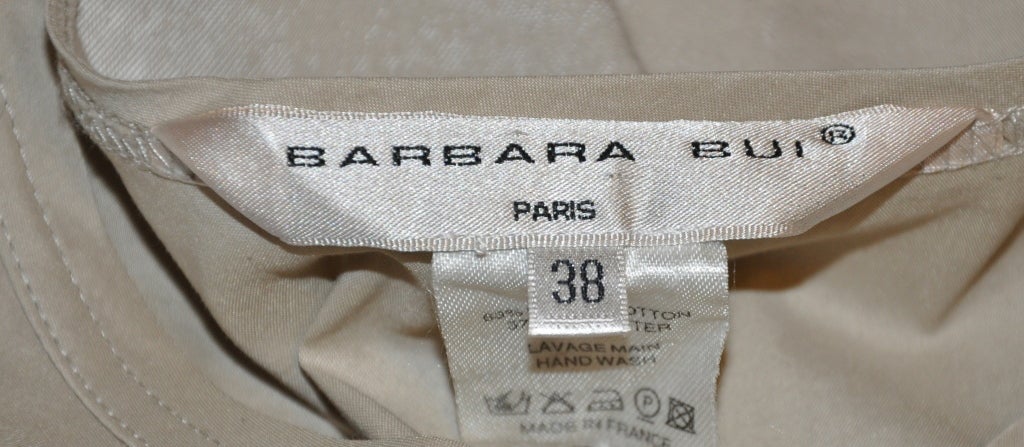 Barbara Bui Taupe silkscreen body-hugging dress For Sale 1