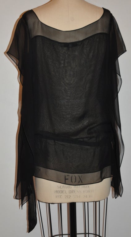 Women's Morgane Le Fay black chiffon tunic For Sale